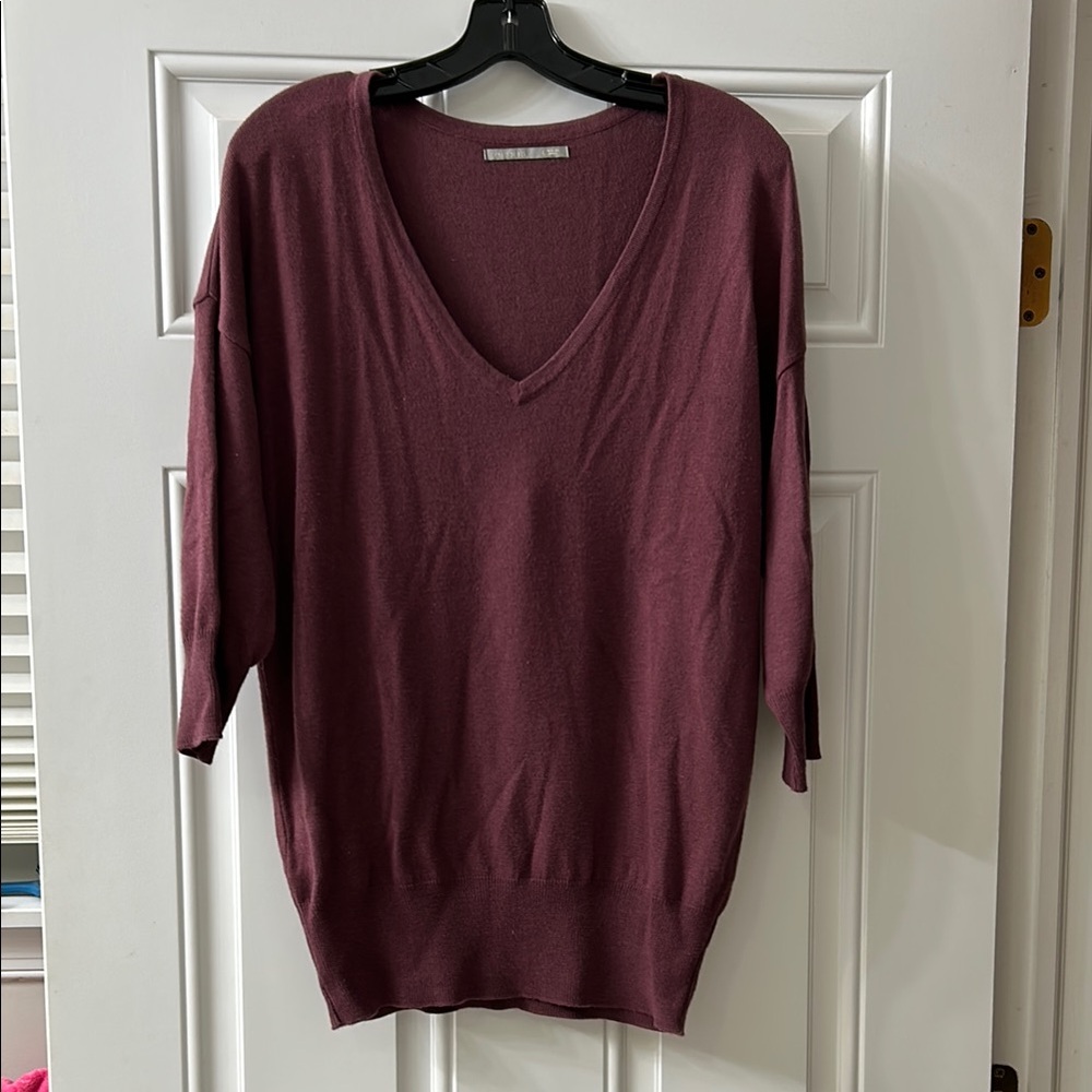 Nordstrom V-Neck Burgundy tunic Sweater